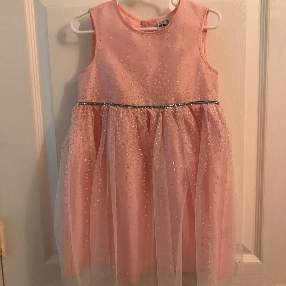 4T never worn pink dress with sparkly polkadots